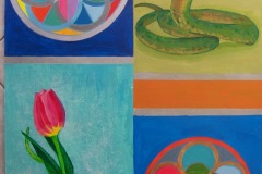 Mandala-serpente-e-tulipano.-Acrilico-su-cartoncino-50-x-35-cm